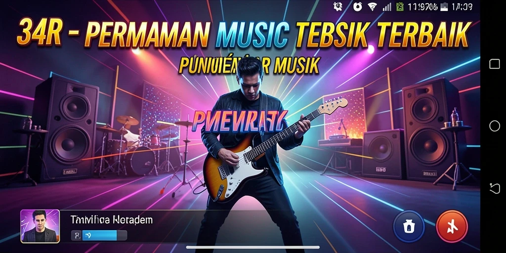 Tampilan gameplay menarik dari 34R yang menampilkan interaksi musik.
