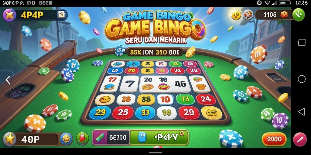 Tangkapan layar gameplay Bingo yang penuh warna dan interaktif.