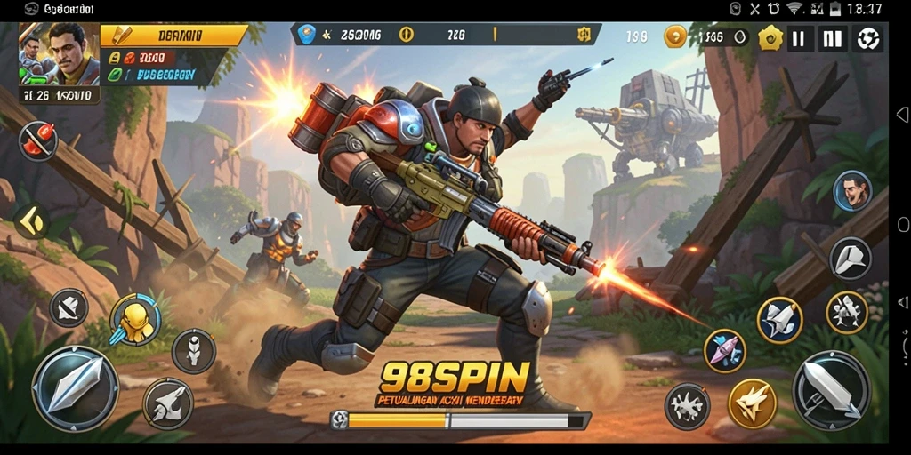 Tampilan gameplay <strong>98SPIN</strong> yang penuh aksi dan tantangan.