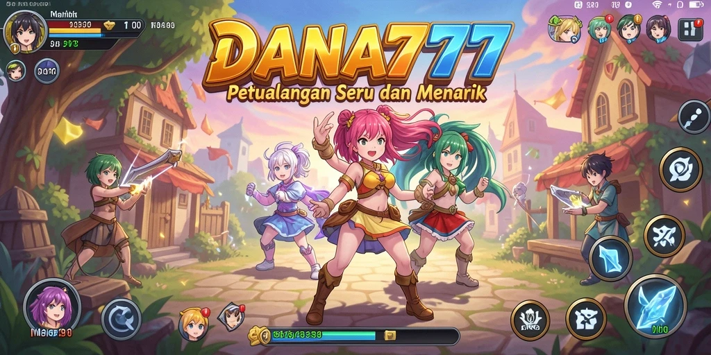 Tampilan gameplay DANA777 dengan karakter anime ikonik.