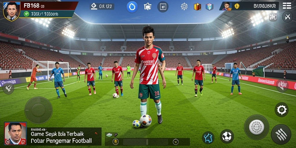 Tampilan gameplay FB168 yang mendebarkan dan penuh aksi sepak bola.
