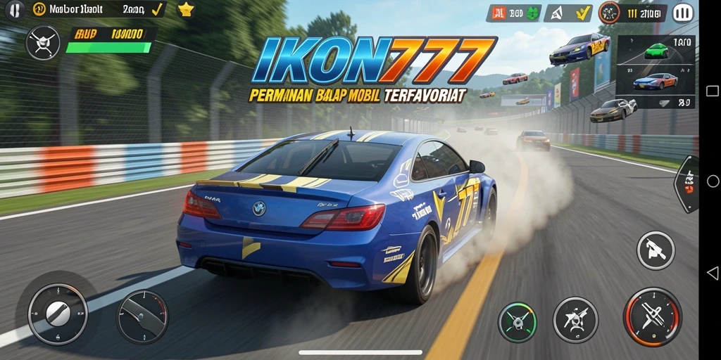 Tampilan gameplay balap yang seru dan mendebarkan di IKON777.