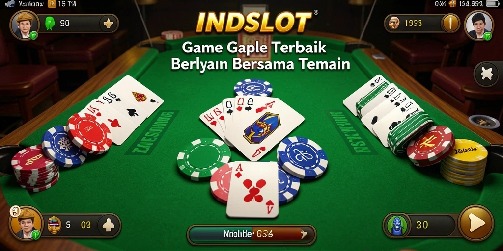 Tampilan gameplay seru dan interaktif di INDSLOT dengan fitur Gaple.