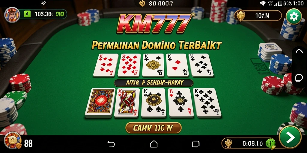 Gameplay menarik dalam aplikasi Domino KM777 yang penuh tantangan.