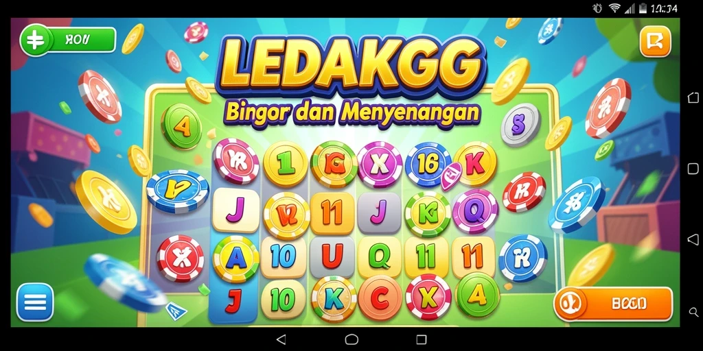 Tampilan gameplay seru LEDAKGG dalam permainan Bingo.