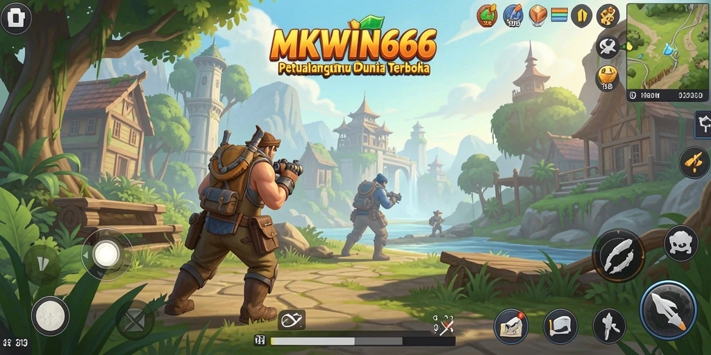 Screenshot gameplay <strong>MKWIN666</strong> yang menampilkan petualangan seru di dunia terbuka.