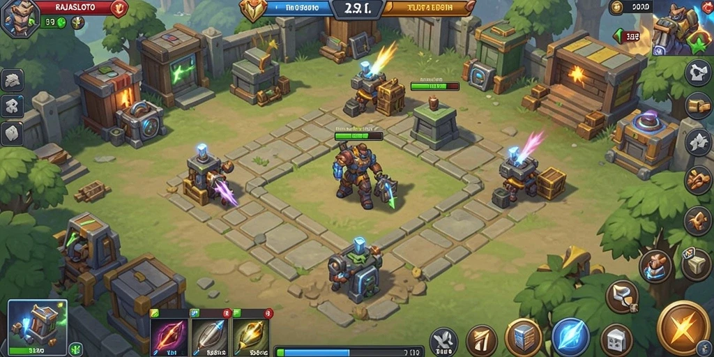Gameplay menegangkan dengan strategi Tower Defense yang mendebarkan.
