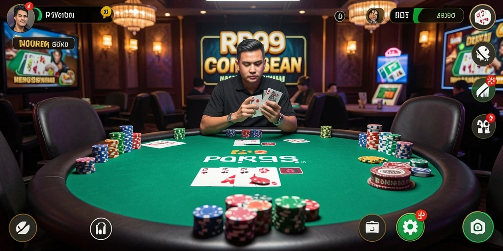 Tampilan gameplay Poker yang seru dan kompetitif.