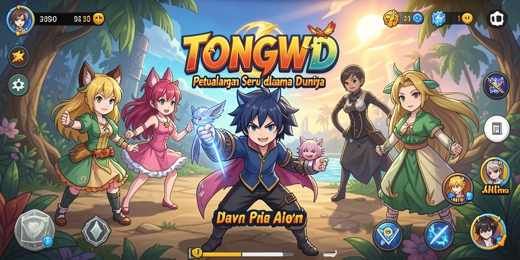 Tampilan menarik dari gameplay Anime TONGWD dengan berbagai karakter dan aksi seru.
