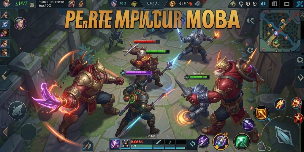 Screenshot UH77 menunjukkan pertarungan mendebarkan antar pahlawan di arena MOBA.