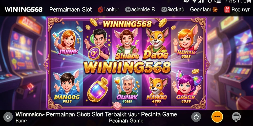 Screenshot gameplay WINNING568 yang menunjukkan slot dengan tema menarik.